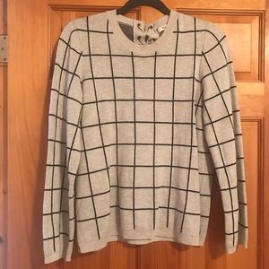 Madewell boxer style sweater with lace up back!